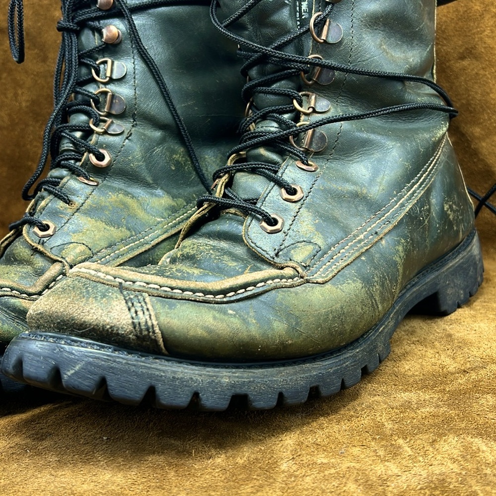 Rugged Incredible Hulk Vintage Green Leather Work Boots - Picture 12 of 12